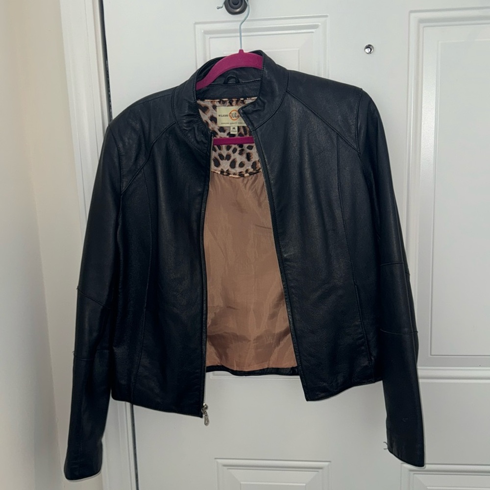 Black leather jacket